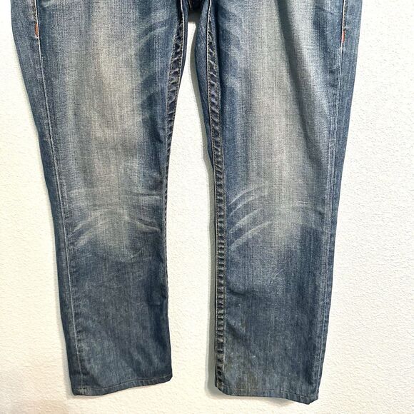 True Religion Jeans 38x30 Straight with Flaps Dark Wash Denim Blue - Picture 3 of 16